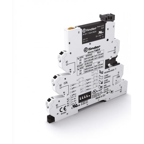 Interface statique masterTIMER 1NO 6A IN : 24V AC DC OUT : 24V DC bornes auto FINDER 399000249024