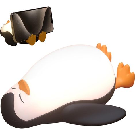 Veilleuse LED pour chambre d'enfant, veilleuse pingouin, minuterie de 30 minutes, lampe tactile à intensité variable, 3 niveaux à intensité variable, lampe de chevet tactile rechargeable par USB pour (1/5)