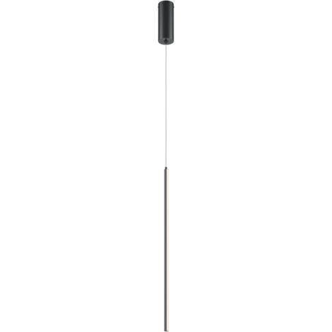Maytoni Halo Lampadario a sospensione moderno e sottile, nero, paralume bianco, 600 lm (1/5)