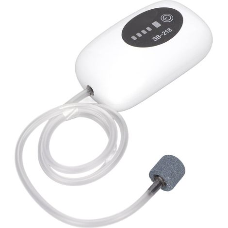 Pompe à air portable pour aquarium, étanche à la poussière, port USB, silencieuse et rechargeable, double mode, SB-218, à un seul trou (1/5)