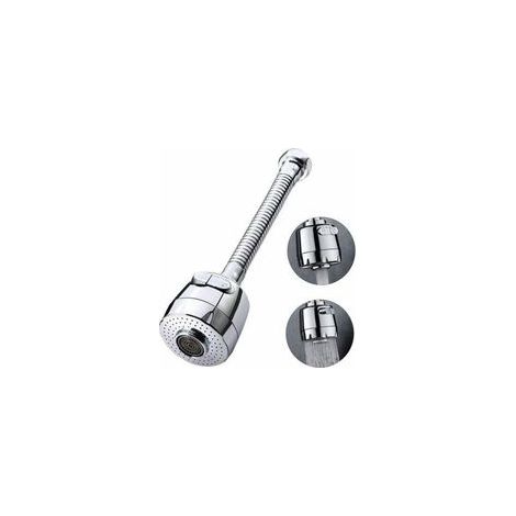 Aérateur de robinet rotatif à 360 degrés tête de robinet de cuisine 2 modes réglable pommeau de douche filtre pulvérisateur pour cuisine salle de bain (long)