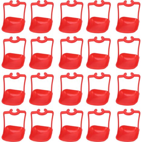 Lot 20 tasses boire poulet – auto – antirouille – rouge – ferme