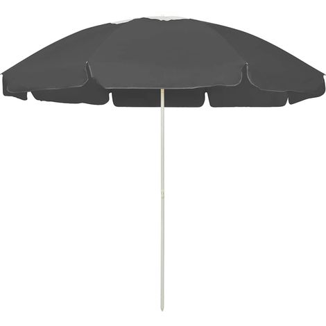 Parasol de plage - Parasol de Jardin Parasol droit Anthracite 240 cm BV674841 - BonneVie (1/5)