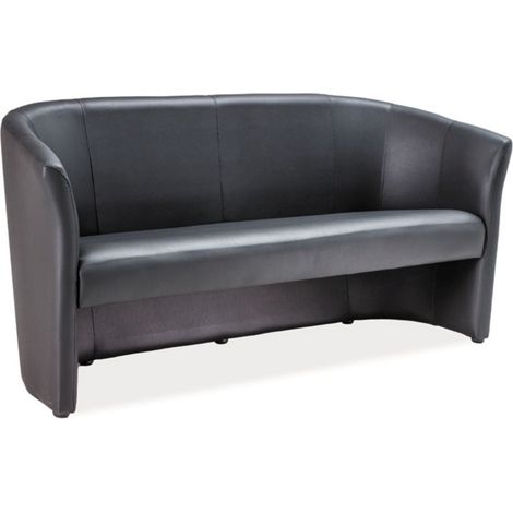 Canapé cabriolet 3 places écocuir noir Tisso (1/2)