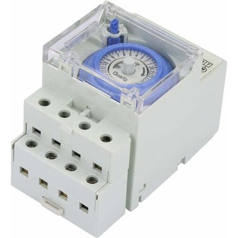 Minuterie Mécanique - Minuterie Analogique 24 Heures - Pour Rail DIN - 110-230 V - 8 Programmes Journaliers - 1 Pièce (1/5)