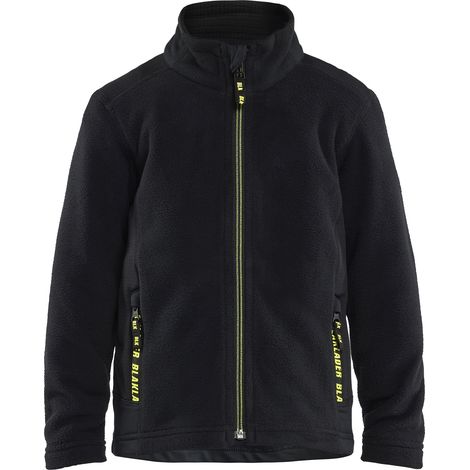 Veste de travail Micropolaire Enfant - Noir/Jaune fluo 110/116