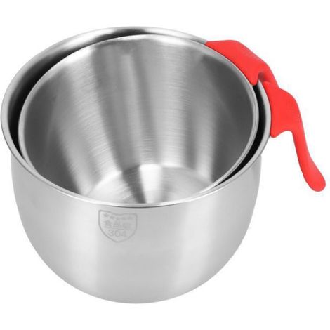 Bol mélangeur en acier inoxydable avec anse, antidérapant, profond, résistant aux éclaboussures, pour salade (2800 ml + 3600 Femeo (1/5)
