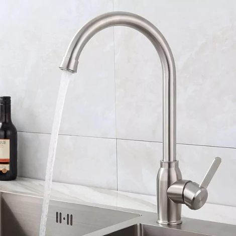 Mitigeur de lavabo - inox - eau chaude/froide - monocommande (1/5)