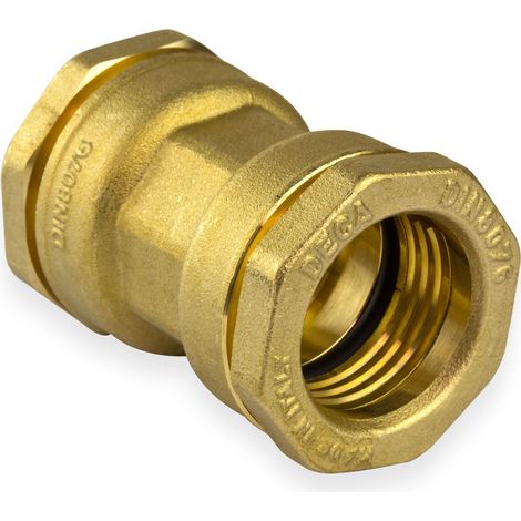 Caleffi Messing PE Rohr Verschraubung Kupplung 50 x 50 mm Muffe Klemmverbinder (1/4)
