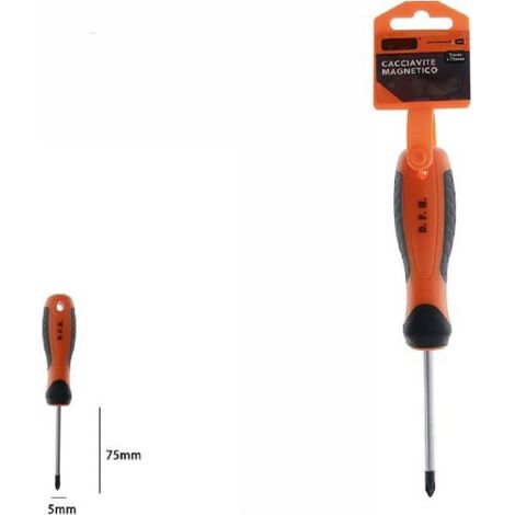 Trade Shop - Destornillador Destornillador Magnético Rollo Tomó Un Agarre Ergonómico De 5x75mm 07440 -