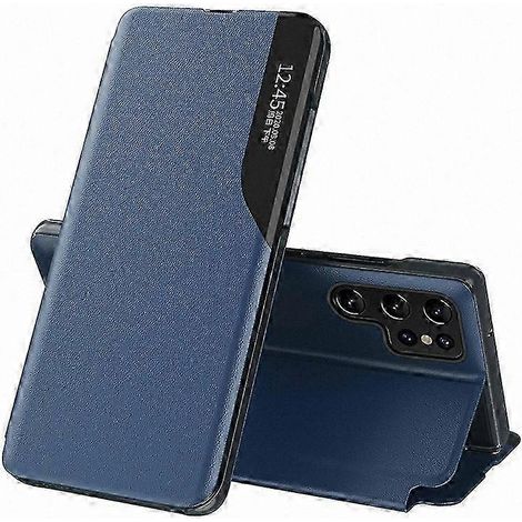 Coque Galaxy S25 Ultra avec béquille, étui en cuir pleine fleur, protection complète, housse rigide avec support, accessoire premium pour smartphone (1/5)