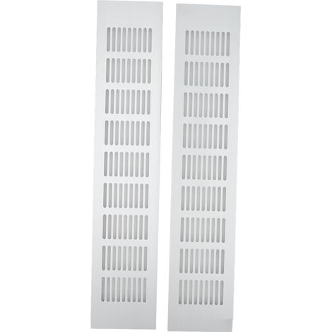 Grille de ventilation aluminium 2 pièces, plaque rectangulaire 80x400mm pour armoire, placard et meuble à chaussures (1/5)