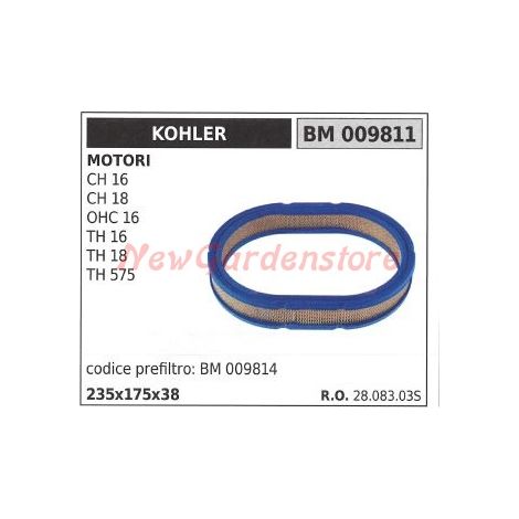 Filtro aria KOHLER trattorino rasaerba CH 16 18 OCH 16 TH 16 18 575 009811