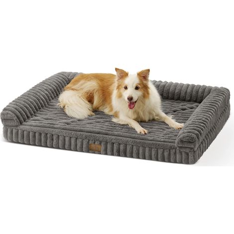 Panier Orthopédique pour Chien Taille Grande, 112x81x18cm, Gris (1/5)