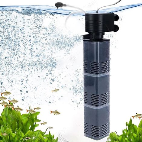 3 en 1 Filtre et Pompe pour Aquarium, 40W 2800L/H Silencieuse Pompe Aquarium à Filtre Aquarium Oxygénation, Circulation (1/4)