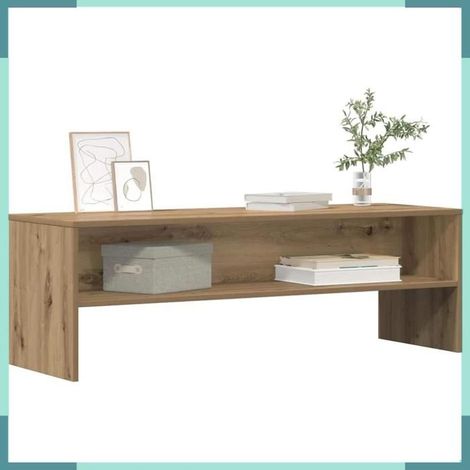 855767 Meuble TV chêne artisanal 120x40x40 cm bois d'ingénierie (1/5)