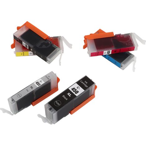 Cartouches d'encre compatibles recharge pour imprimante PIXMA MG5440 MG5540 MG5640 MG6340 MG6440 MG6640 MG7140, 6 couleurs (noir x2, cyan, magenta, jaune, gris) (1/5)