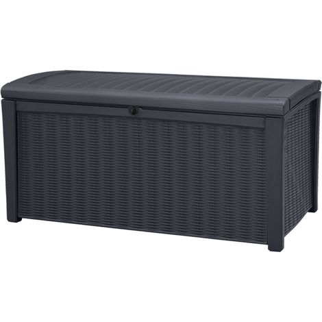 Keter – Coffre de jardin en résine 416L – Résistant aux intempéries – Dimensions 129.5 x 70 x 62.5 cm – Design en osier et rotin