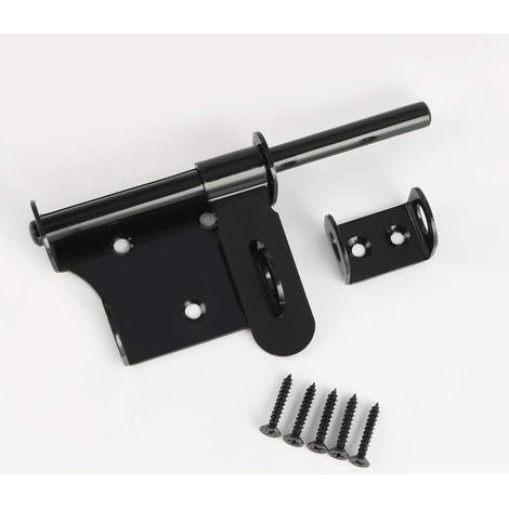 Verrou de portail, verrous de portail pour portails en bois, verrous de remise de jardin, 6 pouces, acier inoxydable noir mat (1/5)