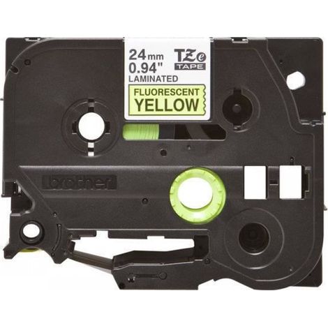 Bande Fluorescente - Noir Sur Jaune - 2,4 Cm X 5 M - Compatible Imprimantes P-Touch - 1 Pièce