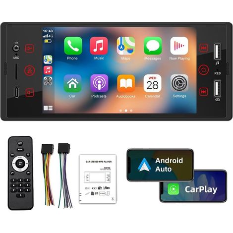 Autoradio 1 Din Auto Audio Stereo Autoradio Bluetooth USB AUX FM Radio Unterstützung Rückfahrkamera und Lenkradfernbedienung