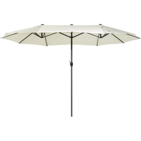 Ombrellone Esterno Tessuto Beige Struttura Alluminio Resistente 247 cm Sibilla