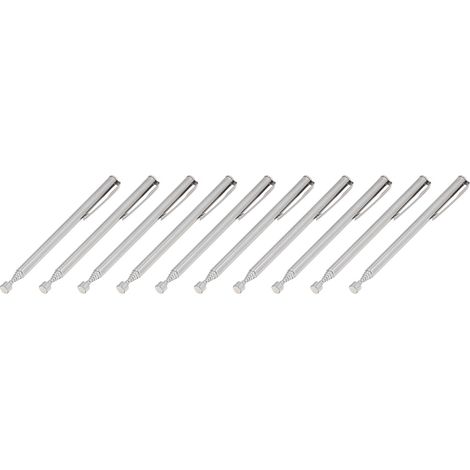 10 Pièces Aimant Télescopique Ramasse Objets en Acier Inoxydable avec Pince de Poche (1/5)