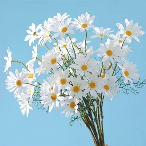 fleurs de marguerite artificielle arrangements floraux pour la maison l'hôtel bureau fête décor chaque environ haut pas vase 10pcs 21" Blanc (1/5)