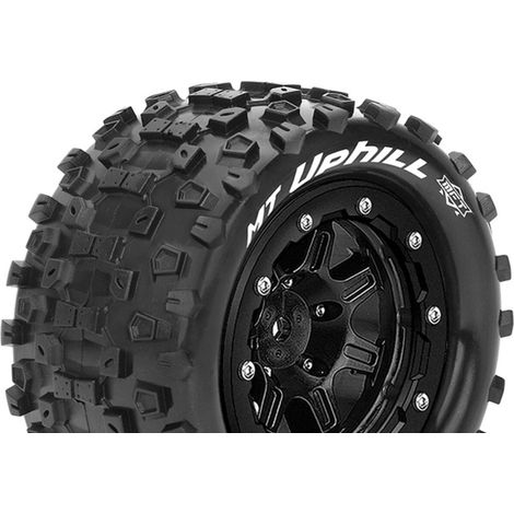 Louise RC - MFT - MT-UPHILL - Tire Set for Maxx - Mounted - Sport - Black 3.8 Bead-Lock Wheels - 1/2-Offset - Hex 17mm -