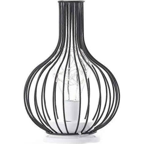 Lampe de table LED, lampe de lecture, veilleuse, lampe de chevet, lampe de bureau, éclairage de salon, style rétro en fer, décoration intérieure, C (1/4)
