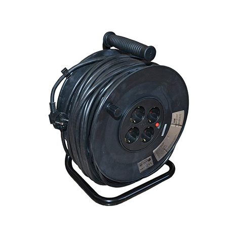 WURKO extensible 50 metros cable 3x1,5 mm  super , Extensible 50 metros cable 3x1,5 mm con soporte de metal giratorioCon soporte de metal giratorioPara uso industrialPo (1/2)