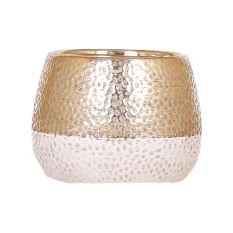 Cache-pot Décoratif en Céramique Doré Brillant pour Plantes d'Intérieur Ø 12 cm - PANGIVO