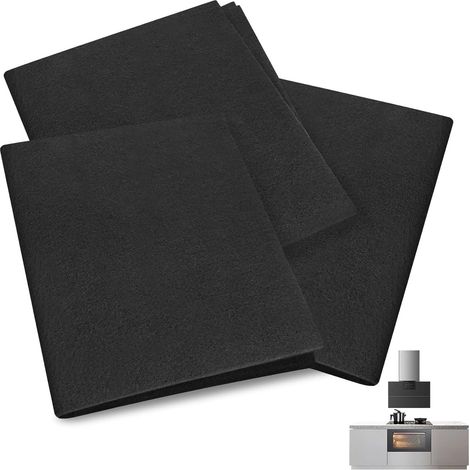Filtre Hotte, 3PCS Filtre éponge à Charbon Actif en Coton Remplacement Découpable pour Hotte Aspirante Enlever la Graisse de Cuisine, Noir (57x47x0.3 cm) (1/5)