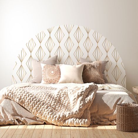 Stickers tête de lit - Motif oriental - 160 x 130 cm - Pour lits (120 à 140 cm) - Adhésif MAT (1/2)
