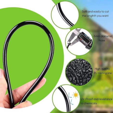 Brumisateur Terrasse Exterieur,Système de Brumisation,Kit du2019Irrigation Système de Brumisateur Extérieur 10M 10 10M (1/5)