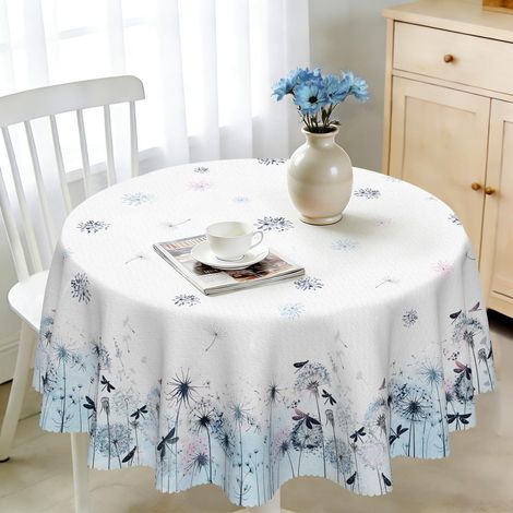 Nappe ronde 140 cm résistante aux intempéries motif pissenlit pour jardin & cuisine