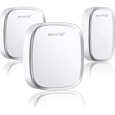 Betterlife Carillon Sans Fil Étanche IP55, Sonnette Porte Extérieure 300m Portée, Pack 2 Émetteurs + 1 Récepteur, Kit Sonnerie Lumineuse LED pour Usage Extérieur (1/5)