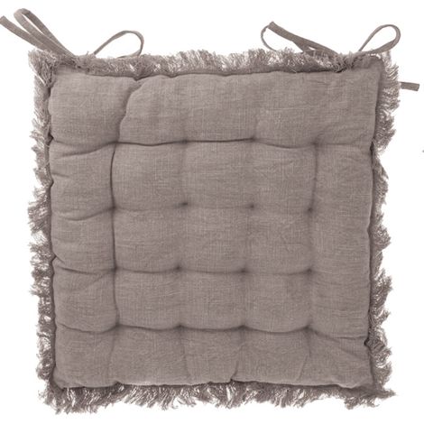 Cuscino imbottito per sedia in cotone  40 x 40 cm -Tortora (1/4)