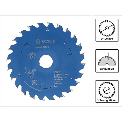 Lama per sega circolare Bosch Expert for Wood per seghe circolari a batteria 120 x 1,7 x 20 mm, 24 - 2608644497 (1/5)