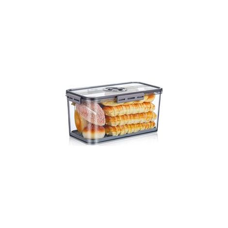 Boîte à pain de comptoir, récipient hermétique pour conserver le pain de mie, boîte de conservation avec couvercle et indicateur de temps de cuisson, idéale pour le pain maison, les petits pains, les (1/5)