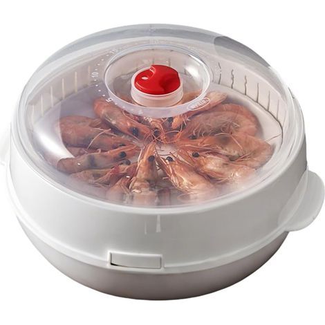 Cuit-Vapeur Micro-Ondes - Panier Vapeur avec Couvercle,Panier vapeur anti-adhésif avec couvercle et plateau pour riz, légumes, pâtes, dumplings, œufs et cuisine (1/5)