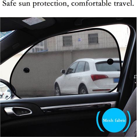 Lot de 2 pare-soleil noirs pour vitres latérales de voiture, protection solaire et UV. (1/5)
