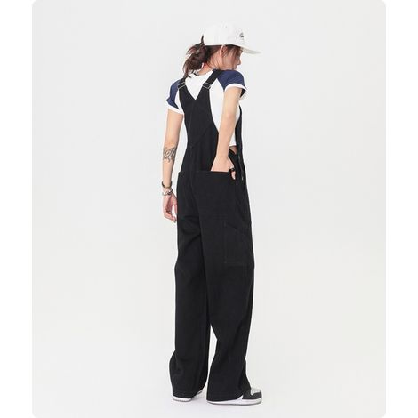 1 salopette en denim stretch, bretelle réglable, poches fonctionnelles, pour loisirs et travaux manuels (1/5)