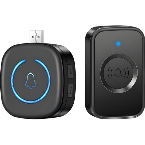 Campanello wireless USB 150 metri di Trasmissione Impermeabile Mini Button 60 Melodie e 5 Impostazioni di Volume per la Casa Anziani di Cura di Bambino (1/5)