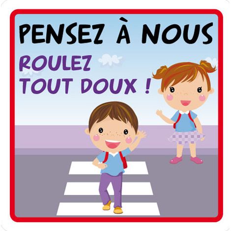 PANNEAU DE SIGNALISATION PENSEZ A NOUS (L0625) - Adhésif - 125 x 125 mm