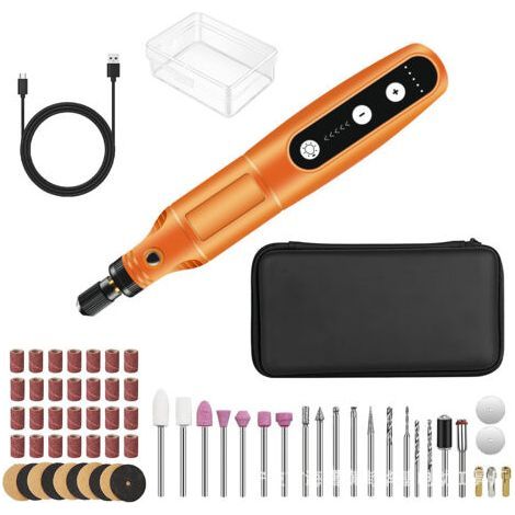 Outil Rotatif Multifonction 5 Vitesses Meuleuse Portable avec 61 Accessoires pour Découper, Perforer, Sculpter et Plus (1/5)