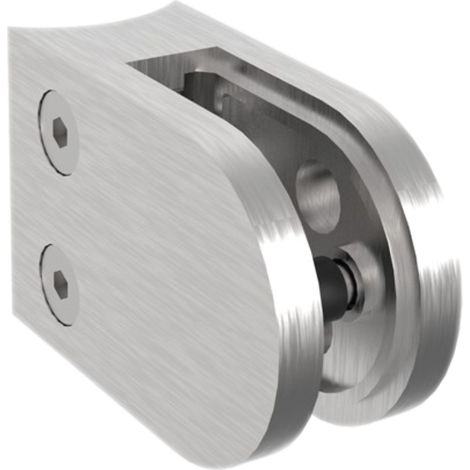 ECONOMY Glasklemmbeschlag Mod.25 f.Rundrohr 42,4mm,rund,Edelstahl geschliffenV2A (1/2)