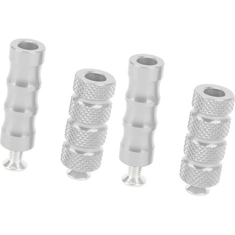 2 paires de repose-pieds de frein pour moto, finition CNC, plaqués, ajustement précis, pour boulons de fixation M6 (6 mm), couleur argent. (1/5)