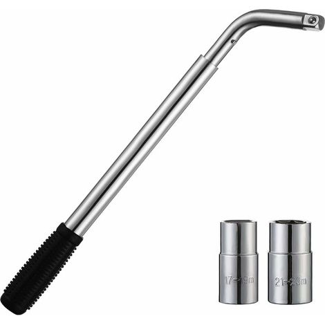 SHINING HOUSE Llave de tuercas telescópica, llave de tuercas de rueda extensible, llave de extensión de neumáticos universal, herramienta de reparación de neumáticos, juego de refuerzo de ruedas para (1/4)