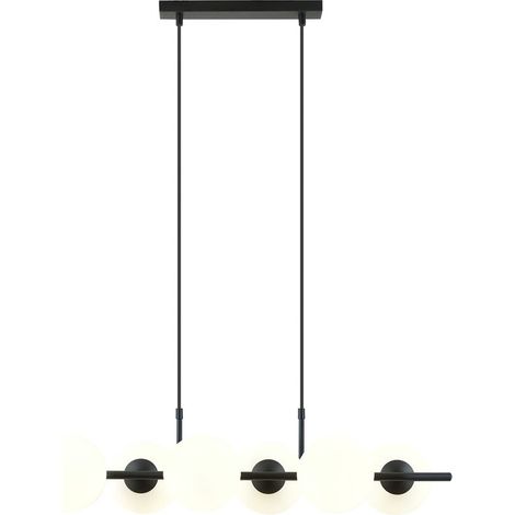 Lampada a Sospensione Rory, Acciaio verniciato a polvere, Vetro, Nero, Bianco, 95x110x29 cm (1/5)